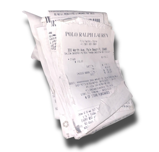 • Receipts • -PHYSICAL- 10Brand/20item/40Pack