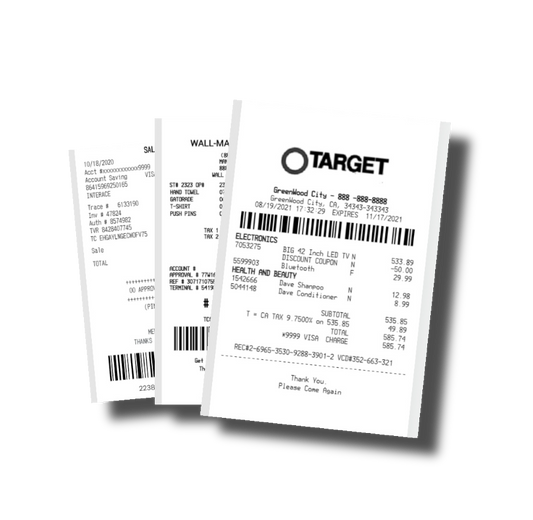 • Receipt Templates • -DIGITAL ONLY- 5Brands/5Pack