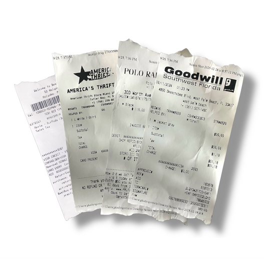 • Receipts • -PHYSICAL- 5Brand/10Item/20Pack